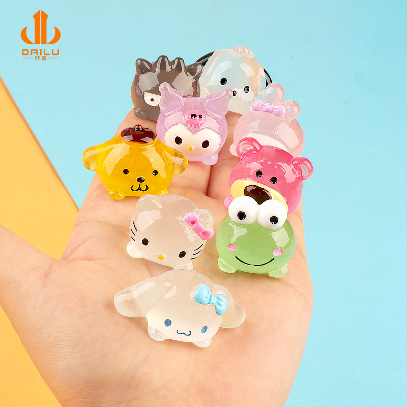 micro landscape resin accessories luminous small stereo cartoon animal desktop and car-mounted creative furnishings ornaments wholesale