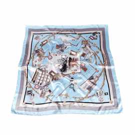 90色丁印花大方巾丝巾缎面仿真丝围巾头巾 厂家来图scarf丝巾定制