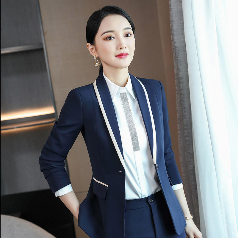 职业西装套装女长袖酒店前台工作服经理售楼部珠宝店工装秋冬