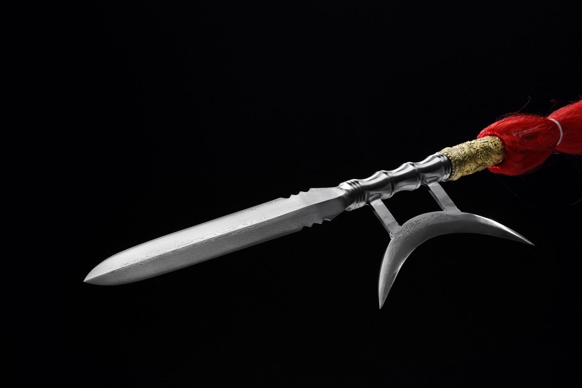 龙泉市刀剑花纹钢可拆卸十八般兵器影视冷兵器单月方天画戟未开刃