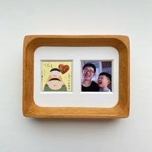 父亲节迷你小相框实木邮票照片小摆台送爸爸礼物实用批发