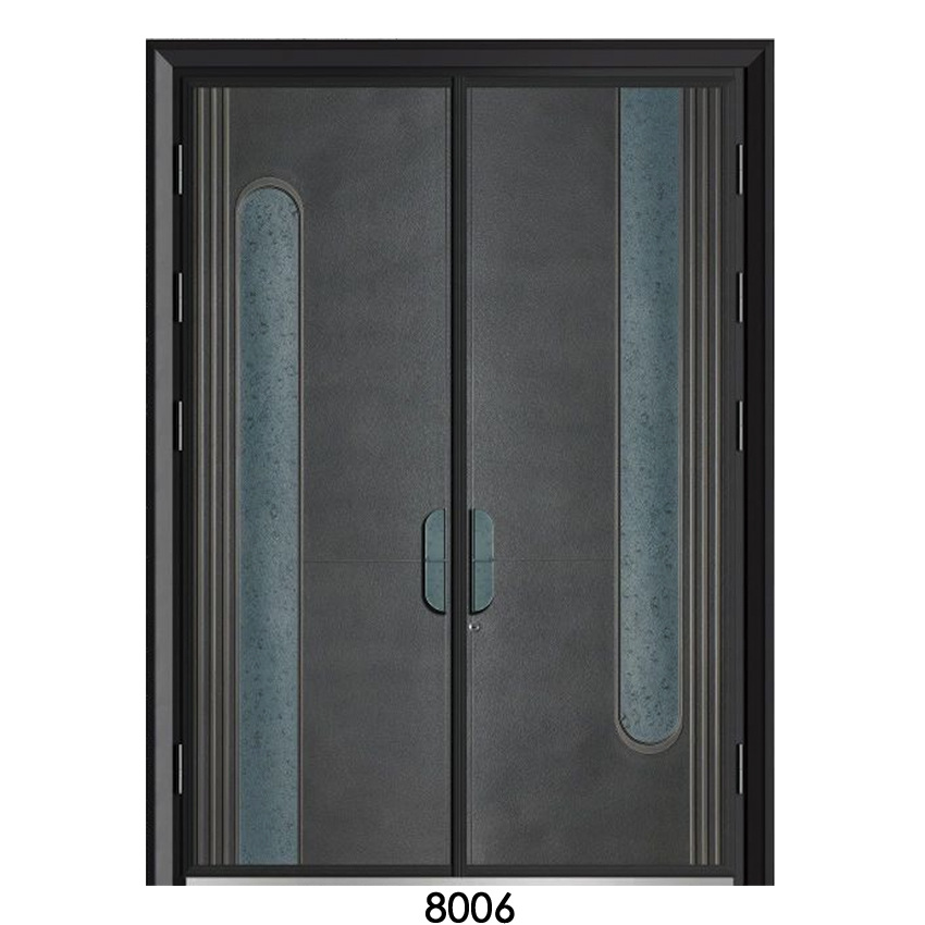 供应现代简约双开入户铸铝门防爆铝铸装甲别墅大门铝合金庭院大门