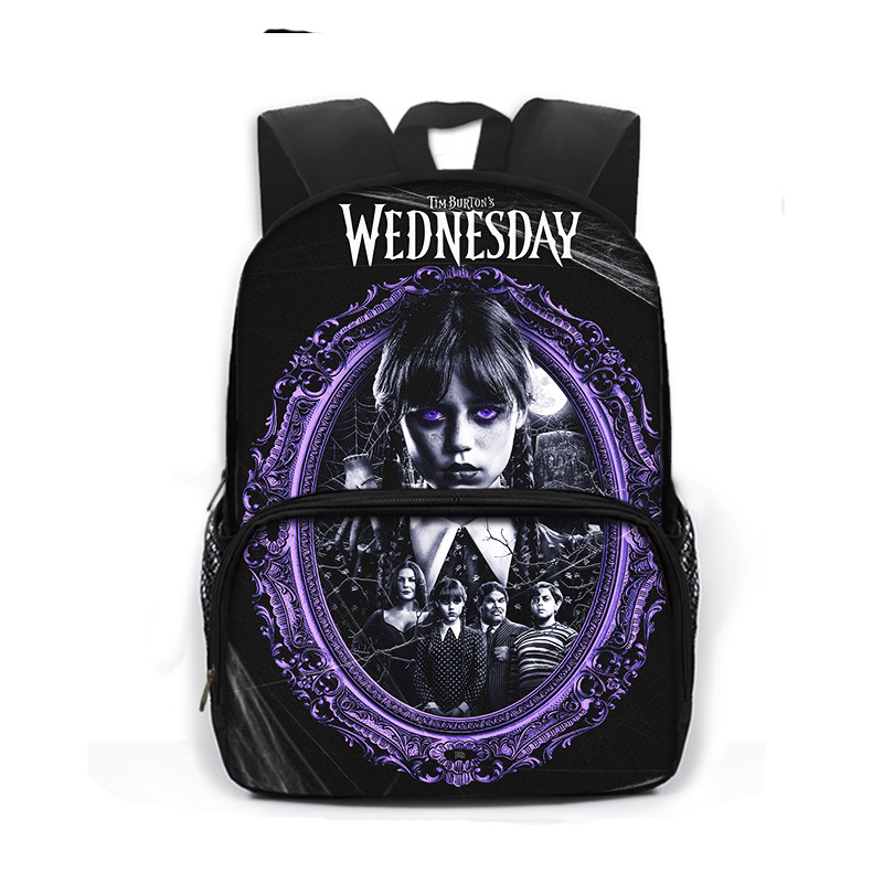 2023 New Wednesday Addams Primary School Student Schoolbag Polyester Backpack Wednesday Children Backpack