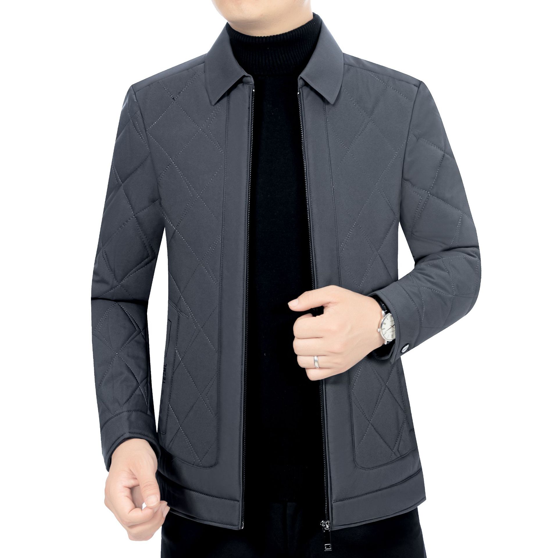 2023新款冬季男装休闲棉服中年男士棉衣冬装外套爸爸装加厚棉袄