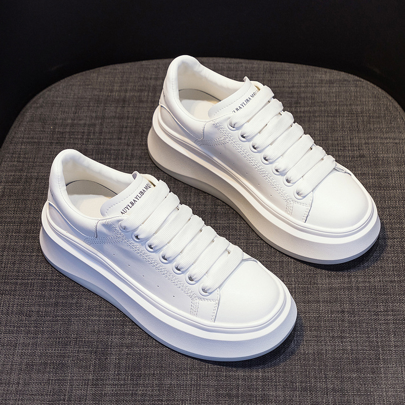 厚底小白鞋女2024春秋新款女鞋韩版百搭运动休闲白色板鞋-阿里巴巴