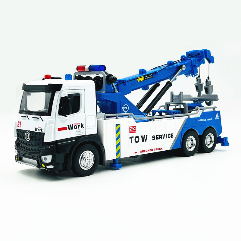 佳都大号合金道路清障救援拖车模型清障车仿真汽车玩具吊车惯性车