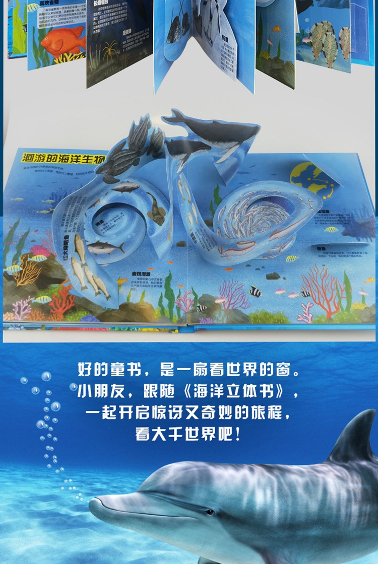 包邮科普立体书揭秘海洋立体翻翻书儿童科普立体翻翻书幼儿绘本