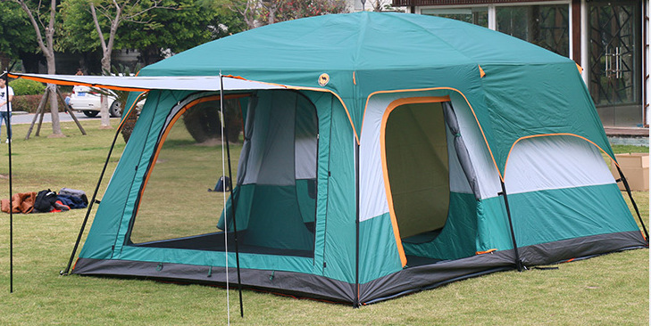 Two-Bedroom One-Hall Tent Outdoor Camping Thickened Protection against Heavy Rain Sun Protection Mosquito Double Layer 3-4-6810 People Camping Large Two