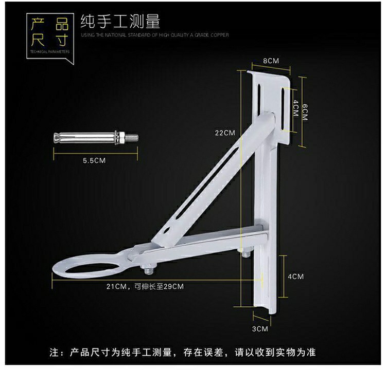 不锈钢三角伸缩支架方管陶瓷大理石卫浴支撑洗脸台台下盆支架托架