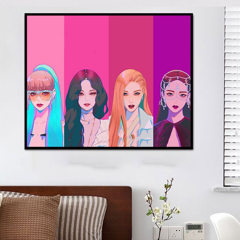 blackpink 青春有你 lisa 数字油画 手绘减压装饰画手工diy油彩画
