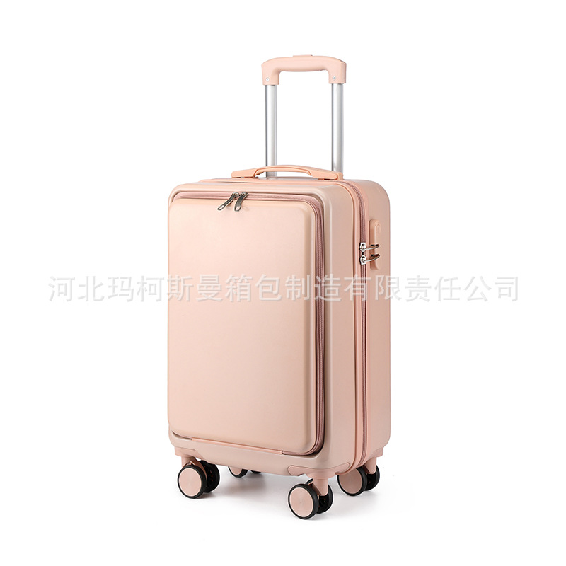 PC Front Open Cover Trolley Case 20-Inch Universal Wheel Boarding Bag Fresh Student Luggage 24-Inch Zipper Suitcase