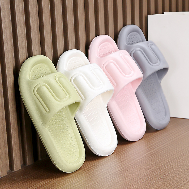 Slip-on Slippers for Women Summer Home Couple Non-Slip Indoor Bathroom Eva Men Bath Sandals Factory Wholesale