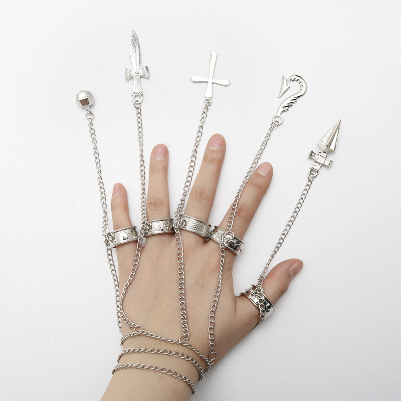 动漫周边 全职猎人手链小杰酷拉皮卡五指链动漫戒指cos饰品现货