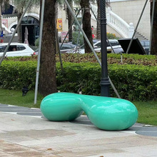 玻璃钢创意逗号椅公园商场椭圆形休闲椅户外广场异形简约公共座椅