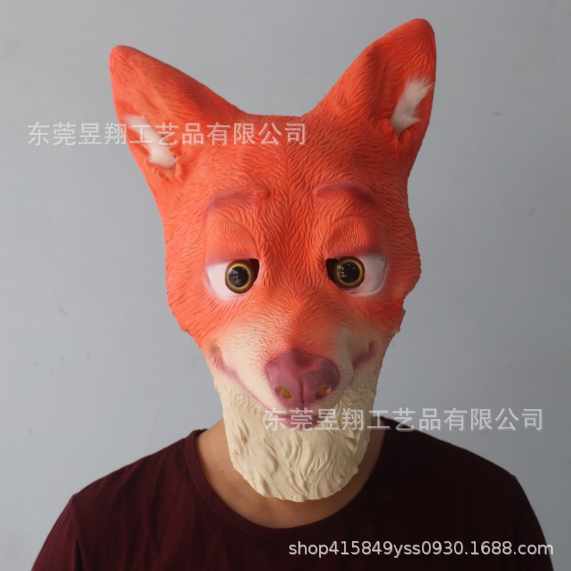 尼克狐狸兔子头套影视动漫直播表演道具万圣节面具疯狂动物城
