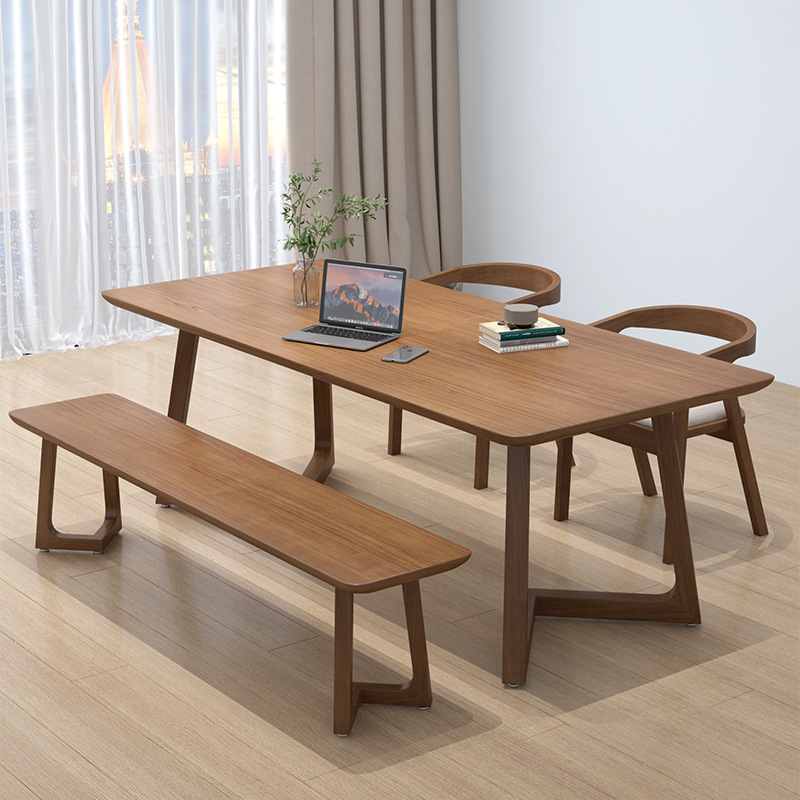 实木学习桌客厅大书桌办公桌简约双人长桌子工作台现代书房书法桌