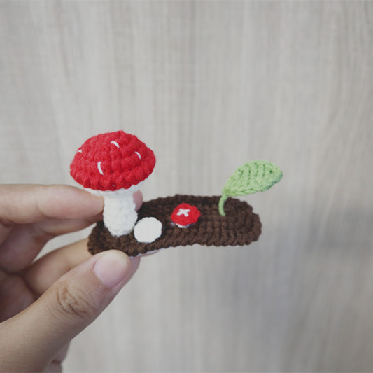 春秋季新款立体蘑菇发夹手工diy毛线编织发卡头饰成品-阿里巴巴
