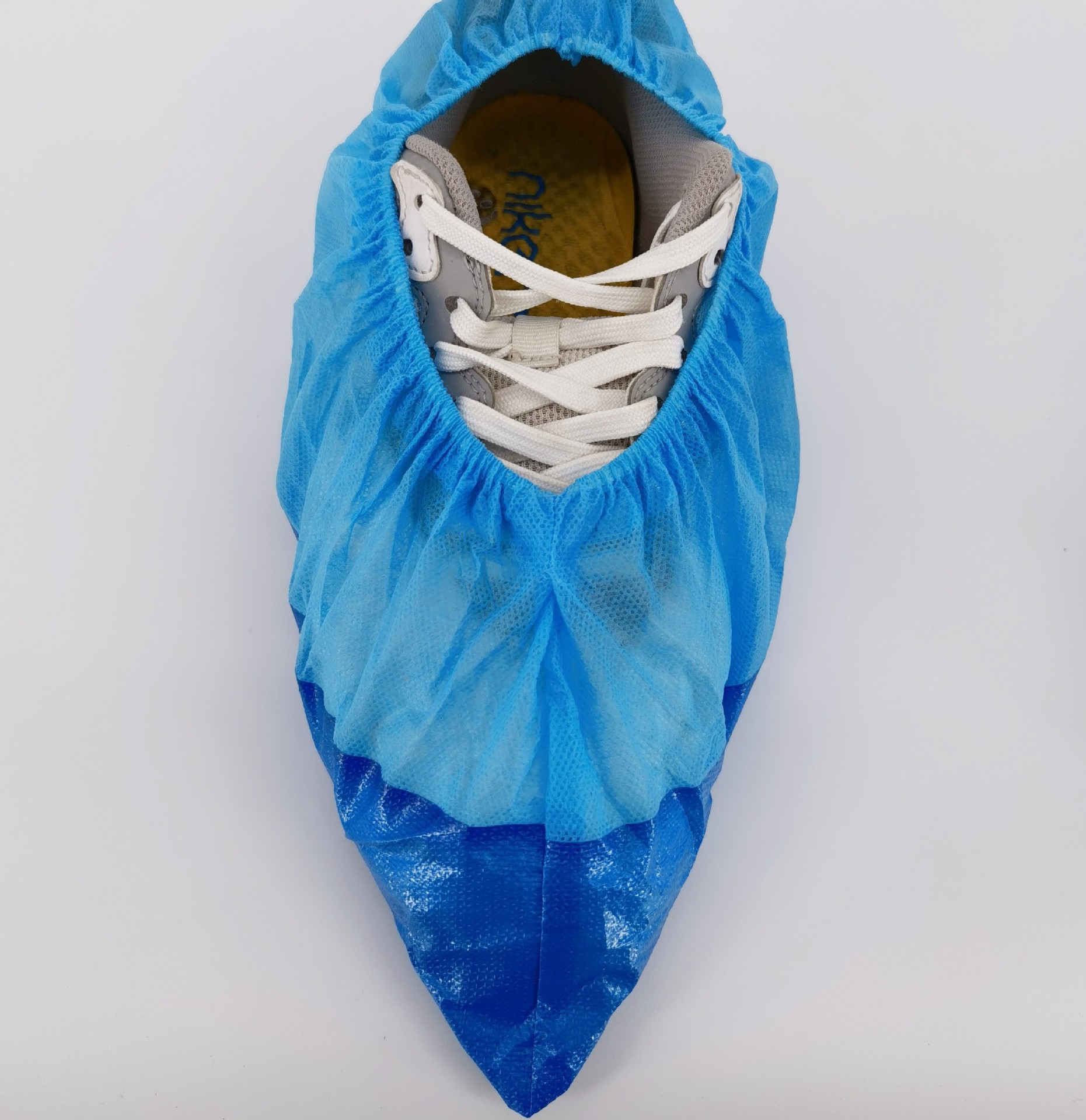 白名单工厂现货一次性半覆膜鞋套 加厚cpe覆膜鞋底防水透气鞋套