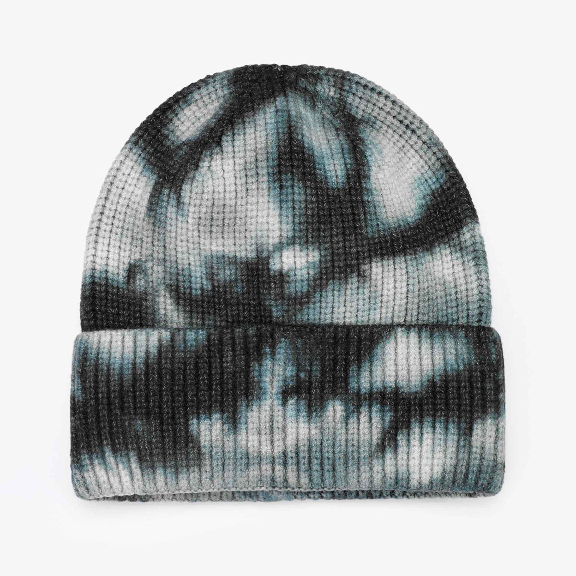 Cross-Border Gradient Color Tie-Dye Knitted Hat Outdoor Sports Mountain Climbing Trendy Thickening Earflaps Slipover Warm Wool Hat