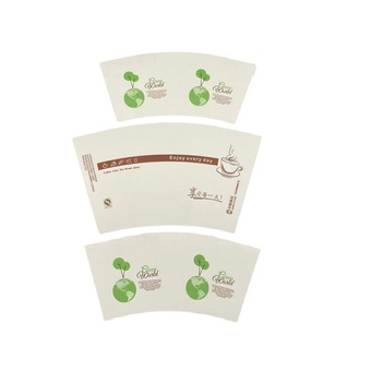 直销客户来图定制口杯纸扇形杯片白卡牛皮纸淋膜纸包装