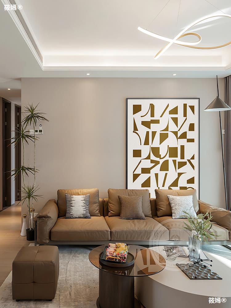 侘寂风客厅装饰画简约现代沙发背景墙挂画玄关画高级感壁画落地画