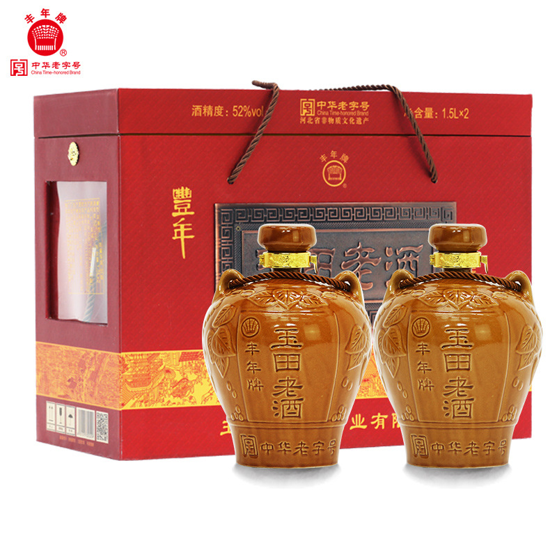 丰年玉田老酒原浆三斤坛52°高粱白酒 浓香型纯粮食酒瓶装商务