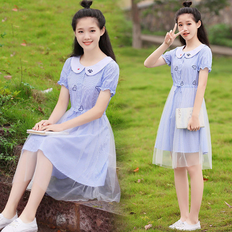 中学生连衣裙少女夏装女初中生学生大童女装高裙子女夏韩版小清新