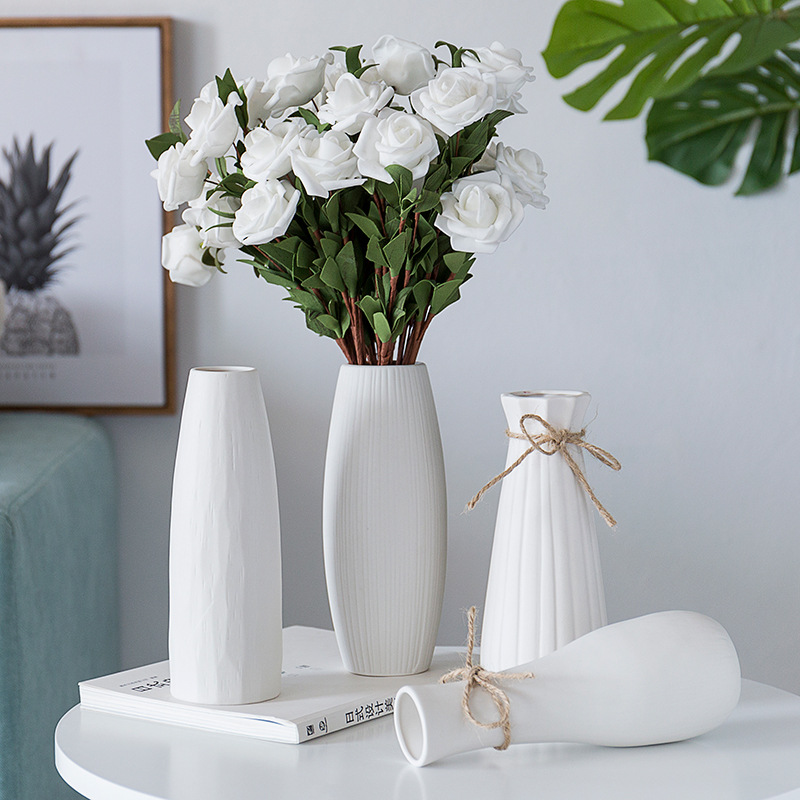 满天星干花花瓶摆件宜家客厅小清新插花花器简约创意现代陶瓷批