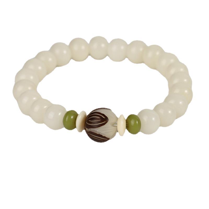 Bodhi Bracelet Wholesale White Jade Bodhi Lotus 108 Buddha Beads Rosary Bodhi Seed Bracelet Scenic Spot Ornament