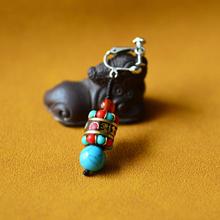 尼泊尔藏式耳钉现货西藏艺术照拍照绿松石耳饰藏式耳环配饰自由
