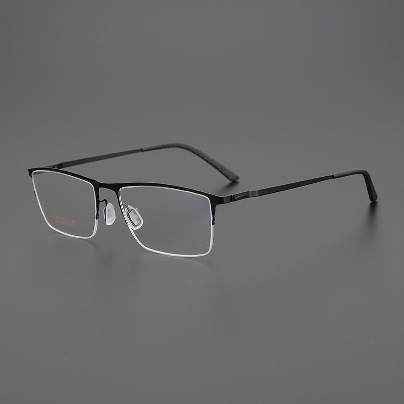 9910商务眼镜框钛架半框光学近视眼镜架超轻男士镜框无螺丝无焊点