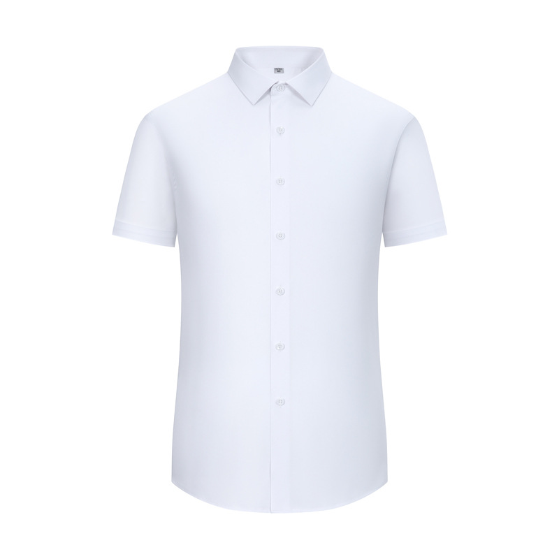 2023 Summer New Three-Proof Short-Sleeved Shirt Men's Waterproof Oil-Proof Anti-Fouling White Shirt Anti-Wrinkle Casual Business Men's Clothing