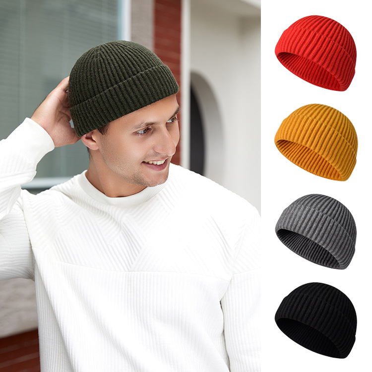 Winter Hat Men's and Women's Thermal Knitting Woolen Cap Pullover Beanie Hat Hip Hop Yupi Chinese Landlord Hat Skullcap Look Small