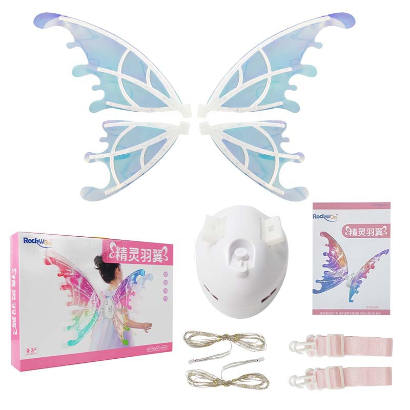 Cross-Border New Arrival Electric Butterfly Glowing Wings FARCENT Angel Wings Children Outdoor Toys Can Back Wholesale