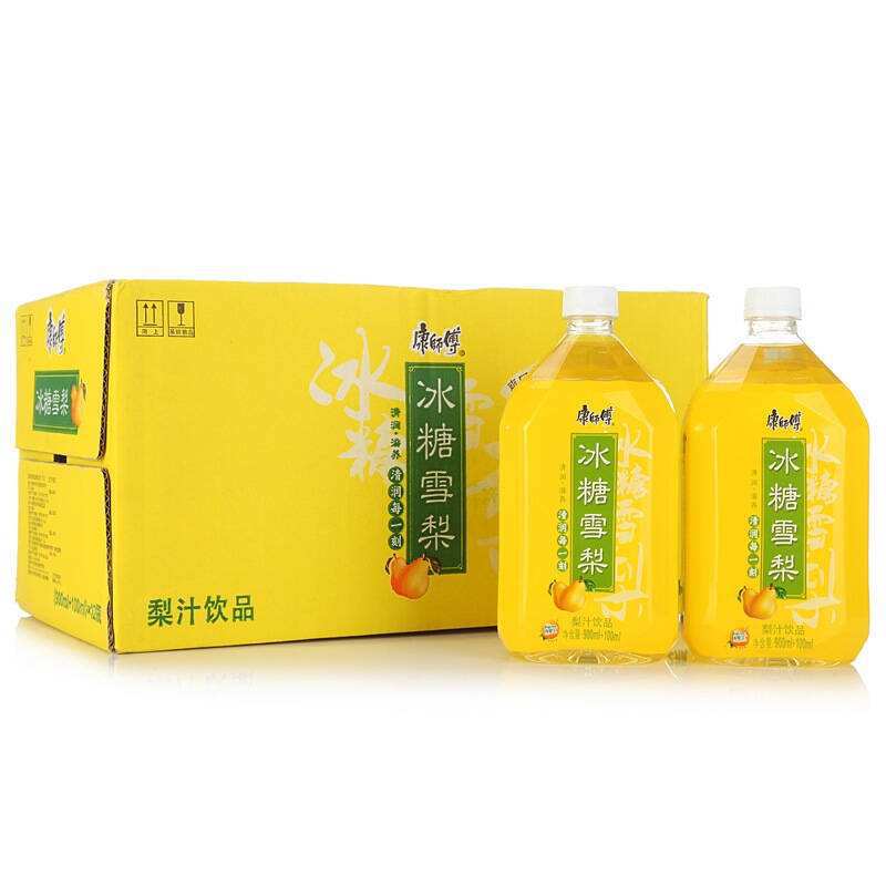 康师傅冰糖雪梨1l*12瓶 果汁果味饮料整箱 多种口味可混批