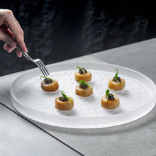 冰露纹分子料理琉璃盘子餐具创意高档酒店冷菜盘意境餐厅西餐摆盘