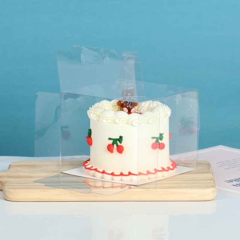 4寸生日小蛋糕盒手提四寸迷你5寸慕斯西点盒子包装盒芝士糕点纸盒