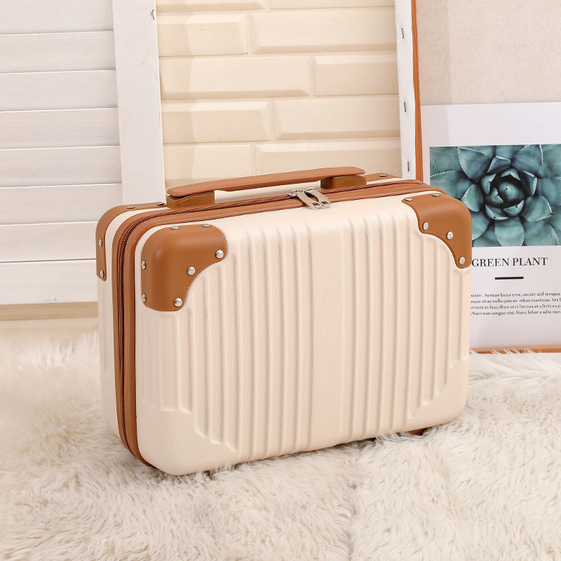 Wholesale Portable 14-Inch Luggage Cosmetic Case Storage Trolley Case Travel Cosmetic Bag ABS Suitcase Bag Scratch-Resistant