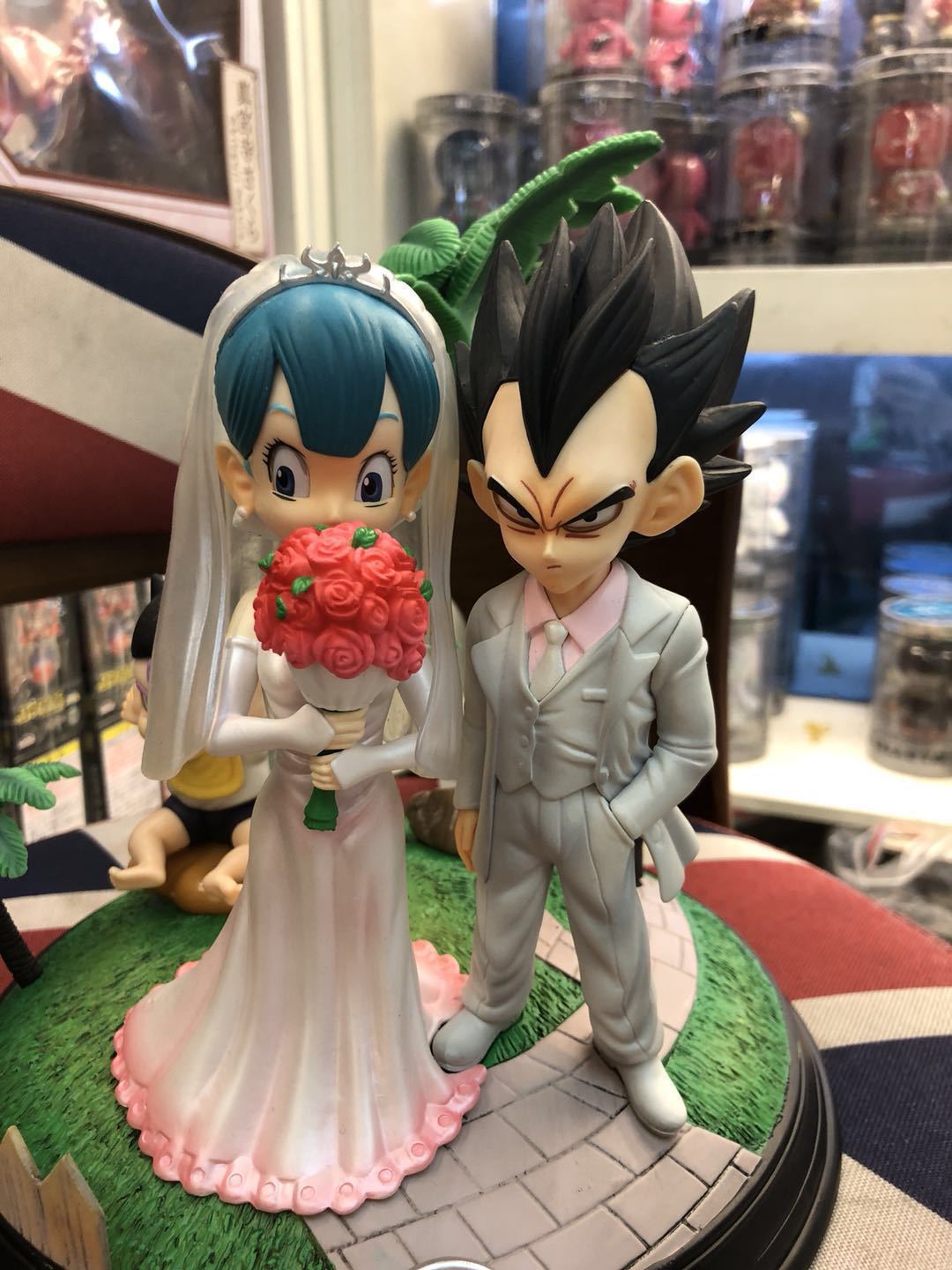 七龙珠超 贝吉塔 布尔玛 gk 婚纱布玛 特兰克斯 结婚场景 手办