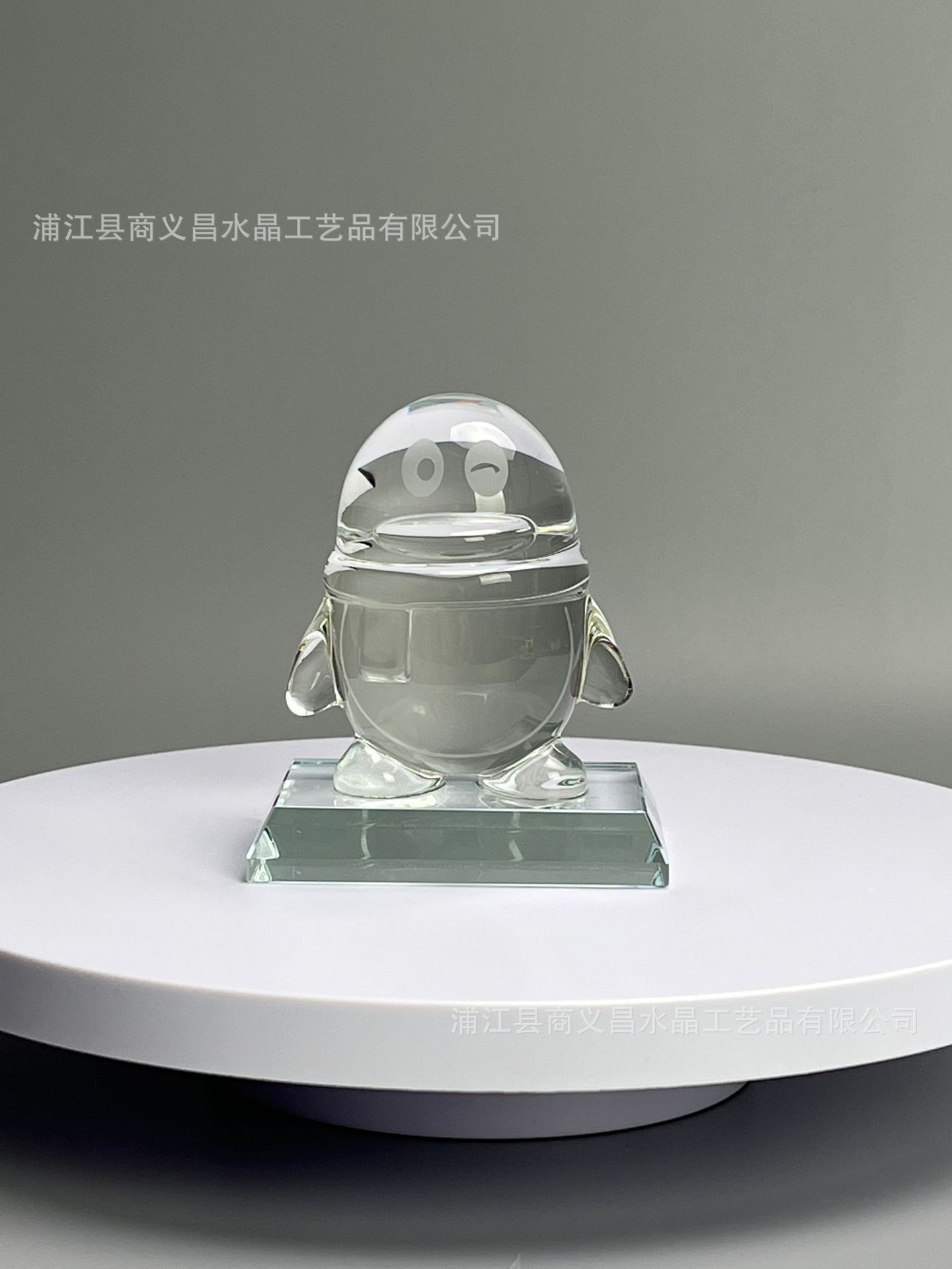 商义昌水晶企鹅qq公仔摆件水晶礼品工艺品车载香薰摆件源头  定制