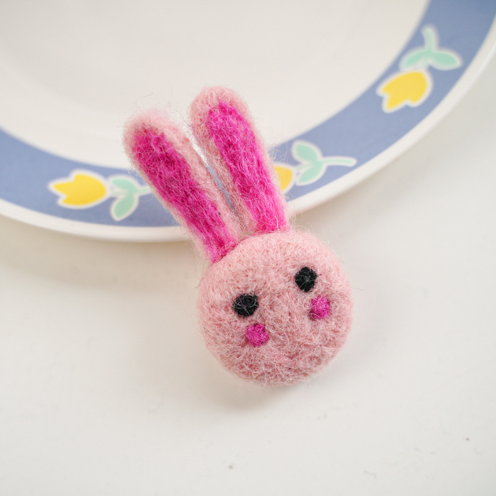 卡通羊毛毡兔子饰品配件手工兔胸针半成品辅料发饰配饰戳戳乐diy
