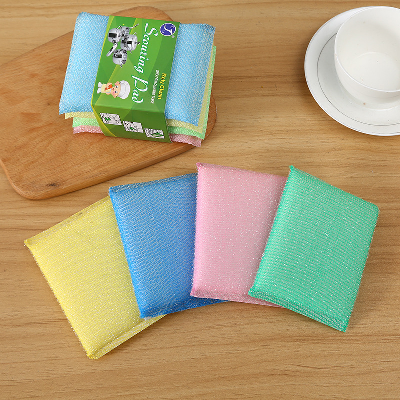 Spong Mop Washing King Dishwashing Cloth Kitchen Cleaning Sponge Block Pot Washing Scouring Pad Color Steel Cloth