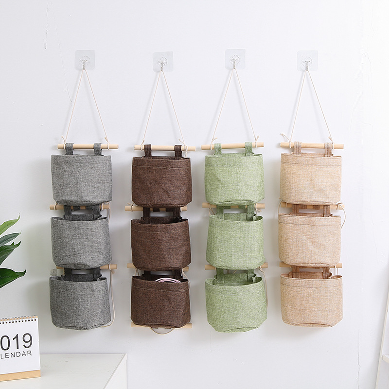 Wall-Mounted Clutter Storage Hanging Bag Multi-Grid Combination Small Cloth Pocket Buggy Bag behind the Door Buggy Bag One Piece Dropshipping