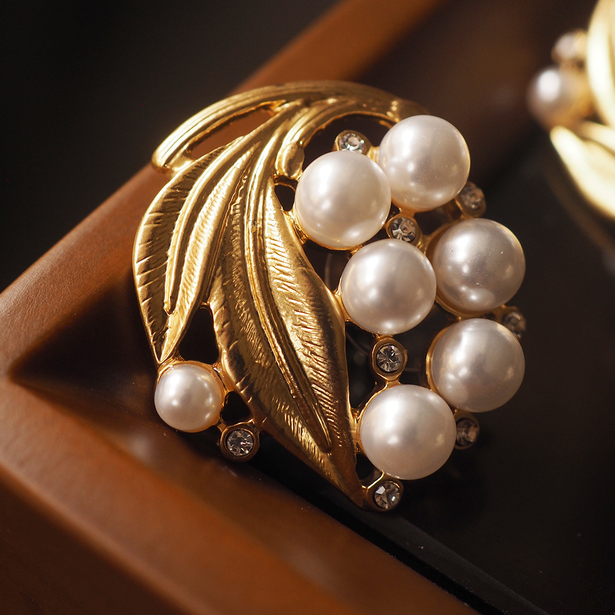 复古珍珠葡萄青岛中古vintage莫奈monet翠法丽trifari耳环耳夹