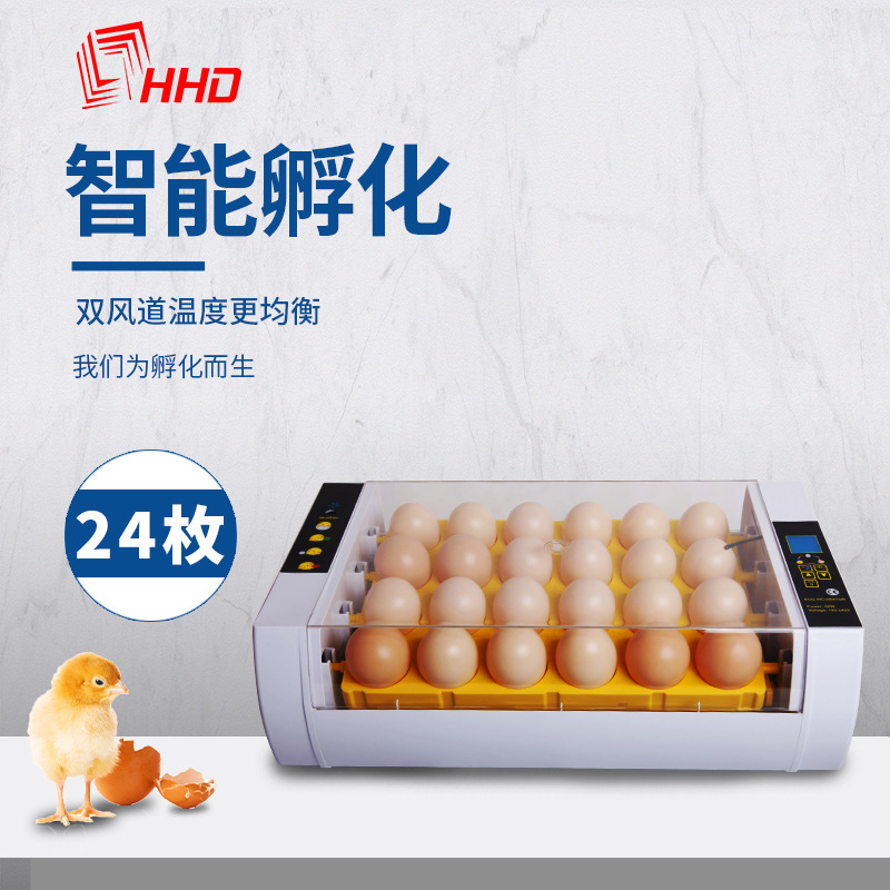 新款24s自带照蛋功能孵化设备孵化鸡鸟蛋迷你机透明上盖孵蛋器