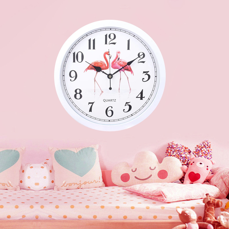 Flamingo Clock Nordic Style Living Room Wall Clock Modern Minimalist Clock Mute Clock Bedroom Creative Pocket Watch Quartz Clock