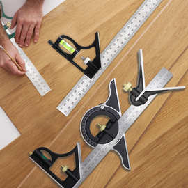 活动角尺高精度不锈钢90度直角尺45多功能组合移动木工专用工业级