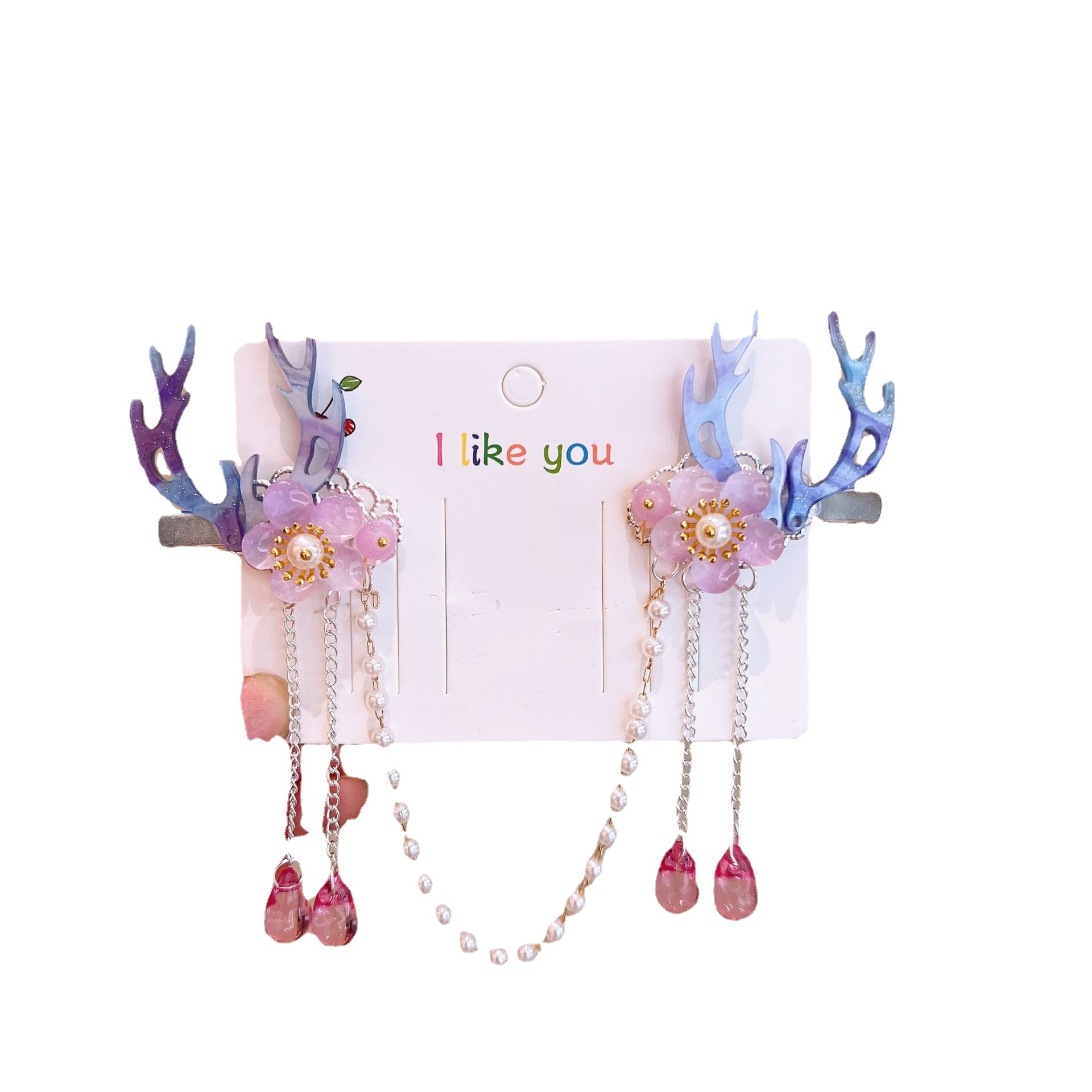 Headdress for Han Chinese Clothing Girls' Chinese Style Hairpin Tassel Hairpin Little Girls' Ancient Costume Super Fairy Flowers Hairpin Hair Accessories