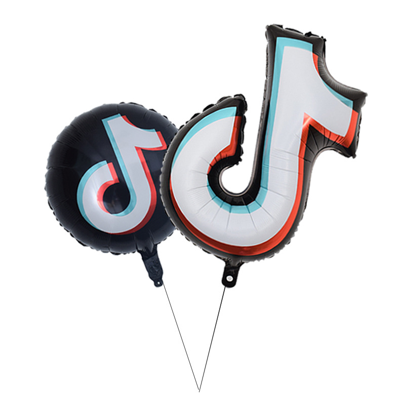 新款tik tok抖音主题铝膜气球18寸五角星字母套装网红派对装饰品