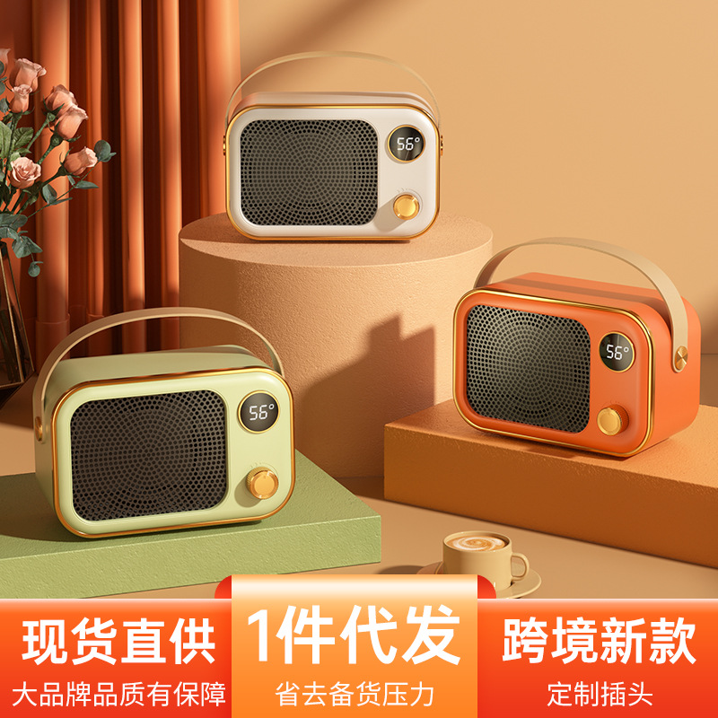 New High-Power Screen Display Warm Air Blower Desktop Office Small Heater PTC Ceramic Heating Household Cross-Border